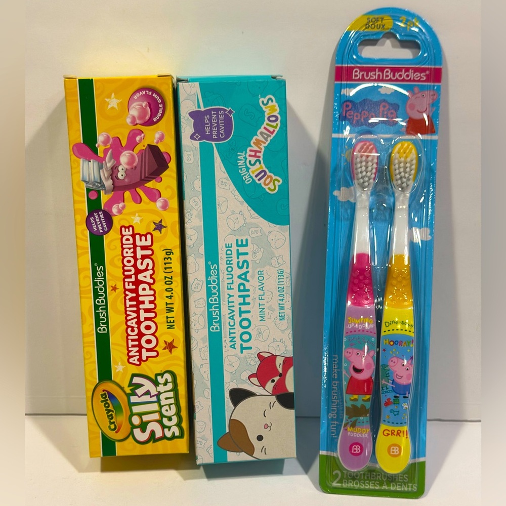 Set of 2 Toothpaste with Peppa Pig Brush Set